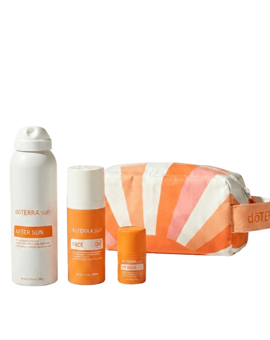 Trousse de plage et trio de soins solaires essentiels Sun dōTERRA