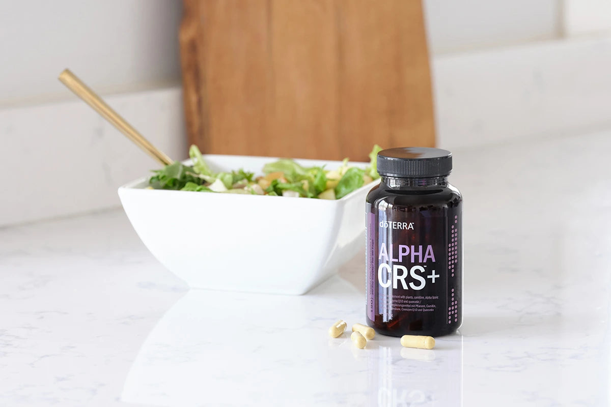 Scutellaire du Baïkal, thé vert, pépins de raisin, encens et curcuma, les ingrédients mis en avant d'Alpha CRS+ dōTERRA