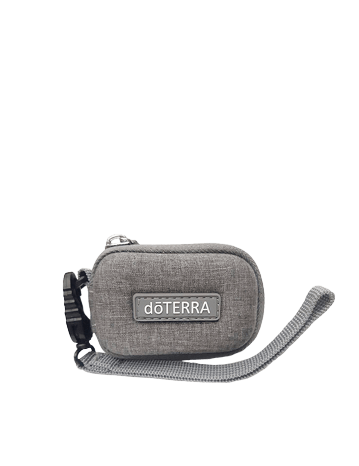 Porte-clés gris dōTERRA avec 8 fioles ambrées de 2 ml